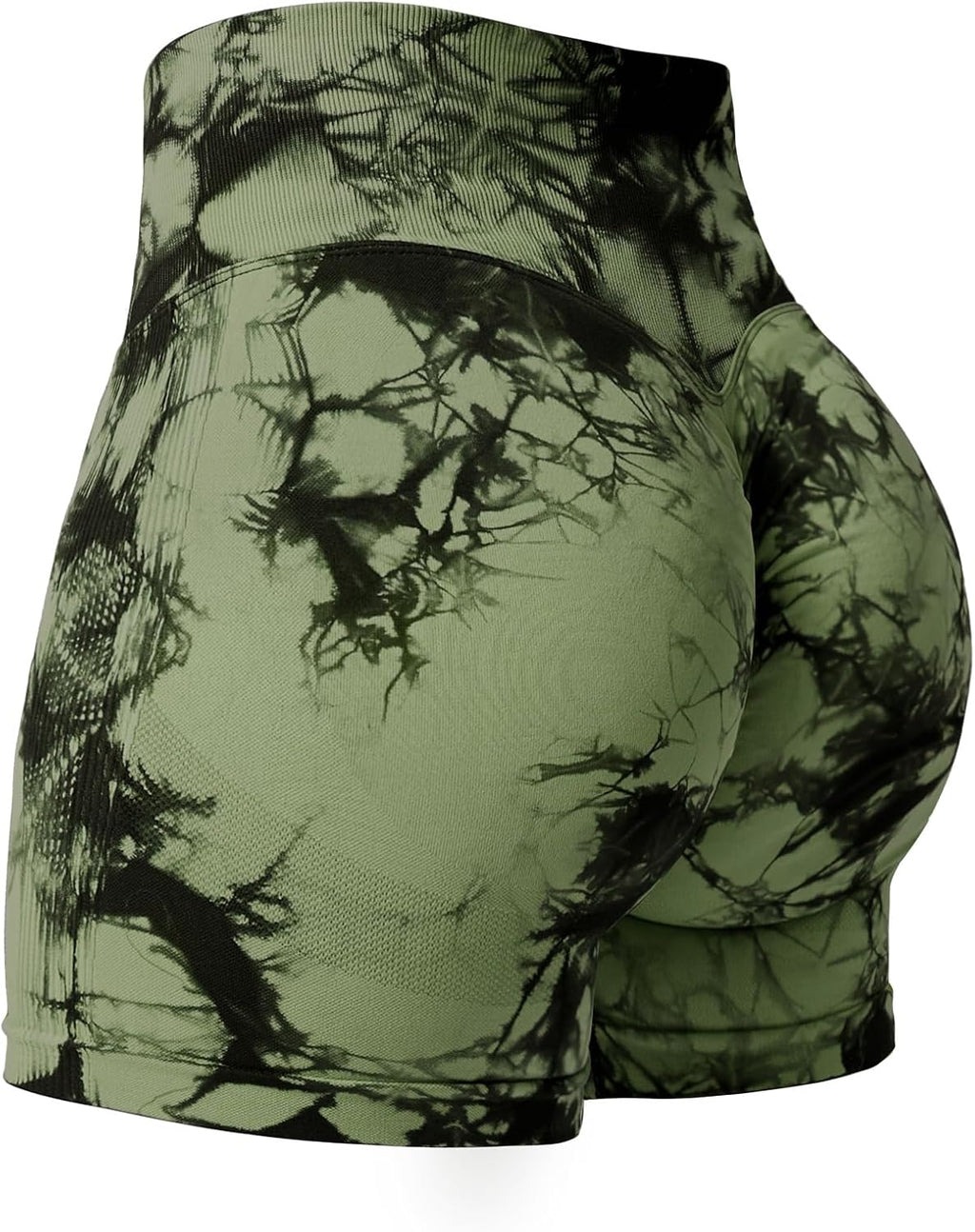 women's tie dye print high waist sports gym shorts