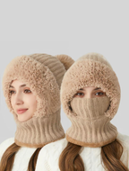 Knitted Scarf-Mask-Hood Combination