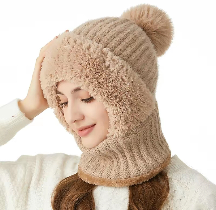 Knitted Scarf-Mask-Hood Combination
