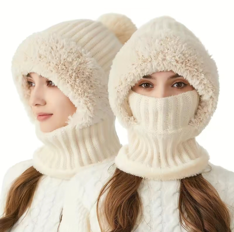Knitted Scarf-Mask-Hood Combination