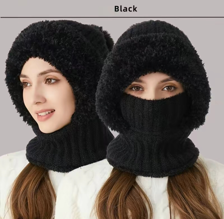 Knitted Scarf-Mask-Hood Combination