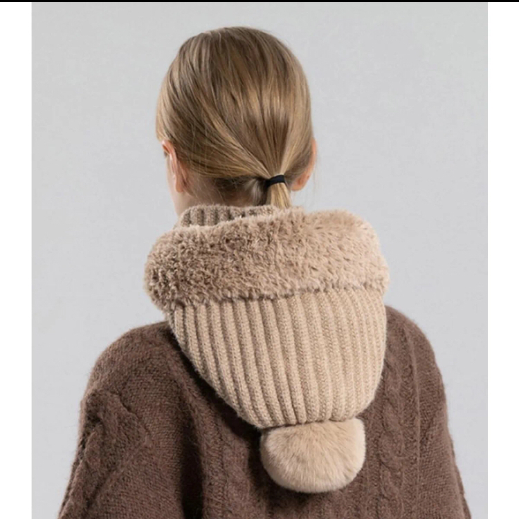 Knitted Scarf-Mask-Hood Combination