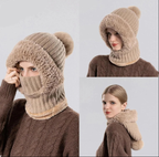 Knitted Scarf-Mask-Hood Combination