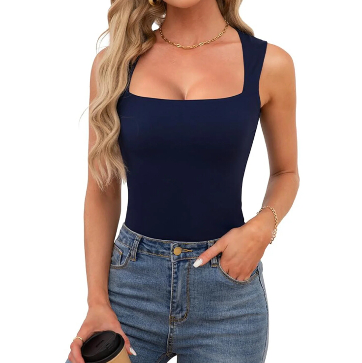 Double-Layer Vest Basic Fitted T-Shirt
