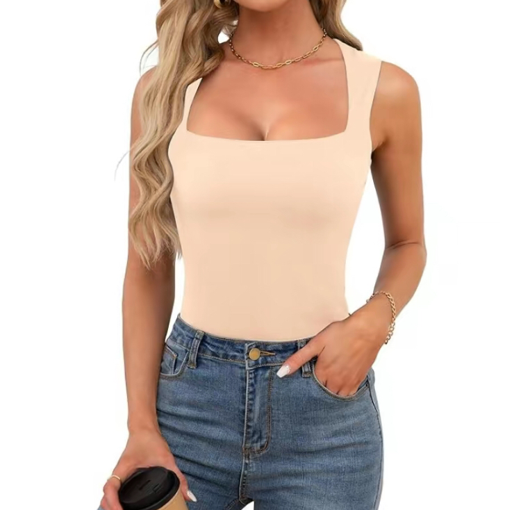 Double-Layer Vest Basic Fitted T-Shirt