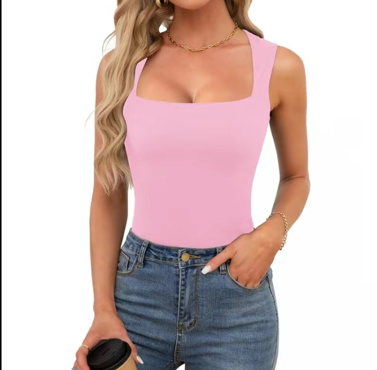 Double-Layer Vest Basic Fitted T-Shirt