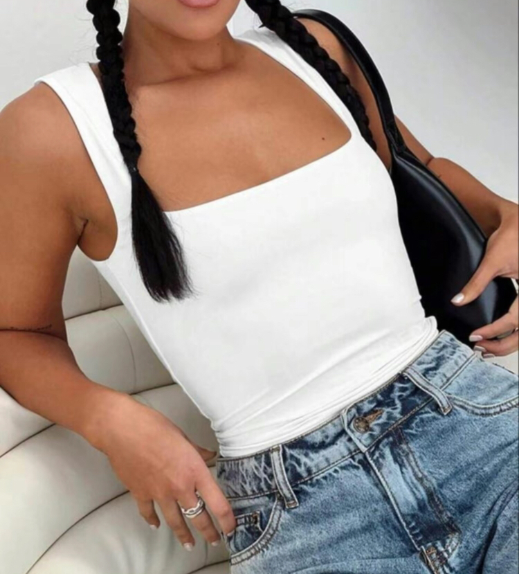 Double-Layer Vest Basic Fitted T-Shirt