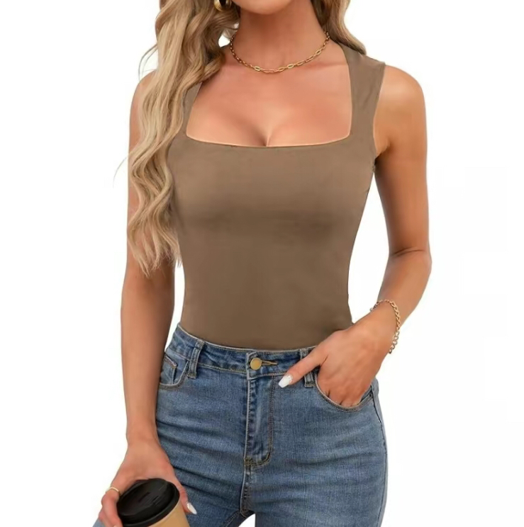 Double-Layer Vest Basic Fitted T-Shirt